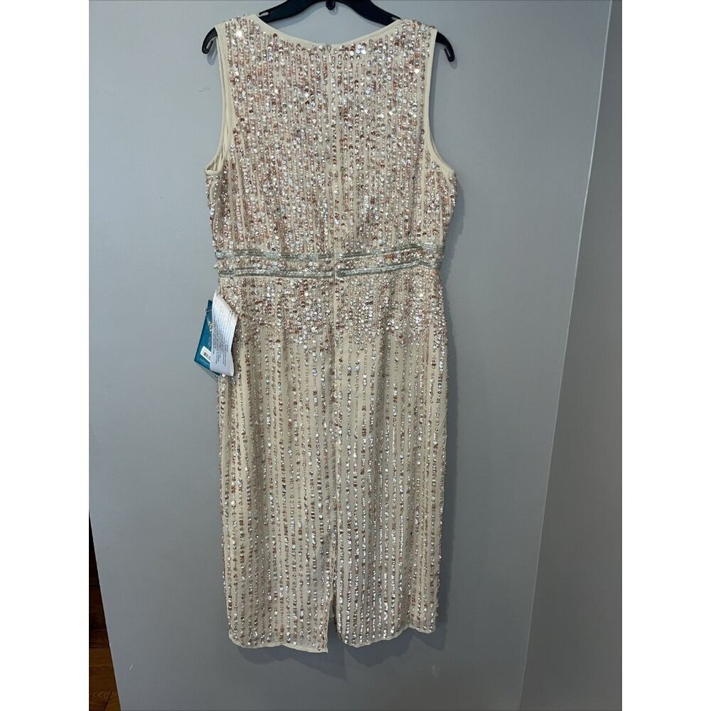 MAC DUGGAL Women's Sequin Sheath Midi Dress Nude 12 New with Tags - Picture 9 of 9